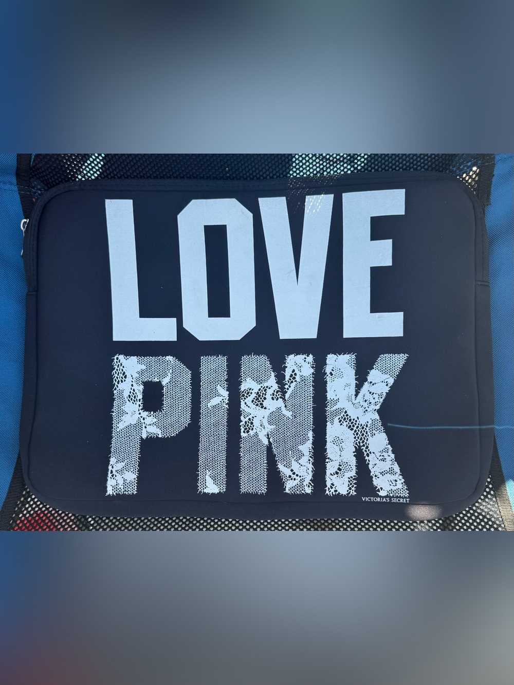 Victoria's Secret Black "LOVE PINK" Laptop Sleeve